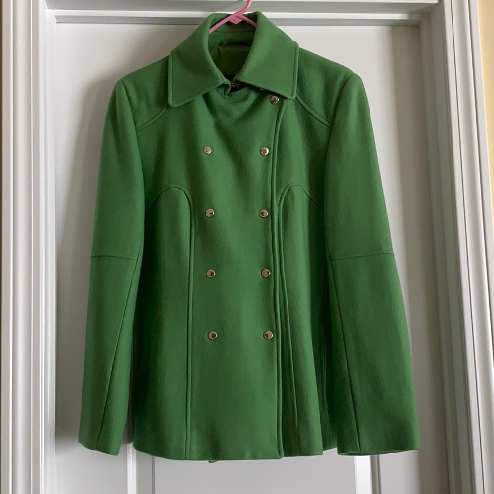 Guess winter coat. Green. Wool blend. Gently worn.
